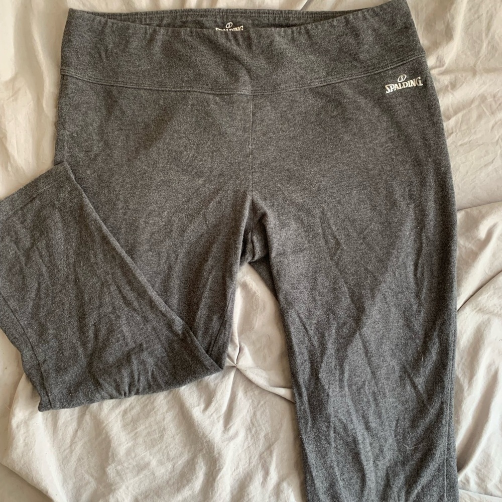 Spaldinf Heather Grey/Gray Athletic Capris Yoga Pants Athletic Wear Athleisure